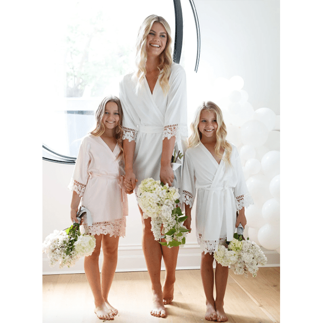 玫瑰缎花女长袍