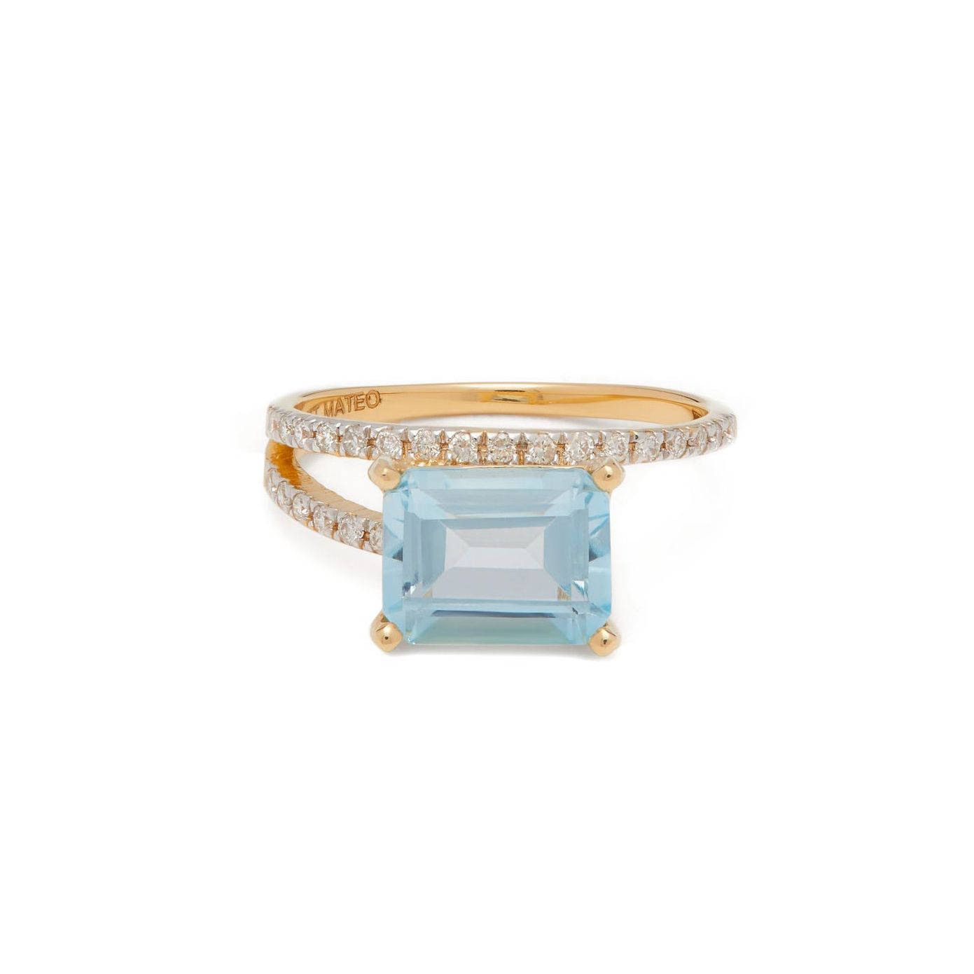 马特奥焦点钻石黄玉和14K金戒指