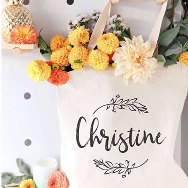 Amazon The Cotton & Canvas Co.个性化名称与藤条手提包