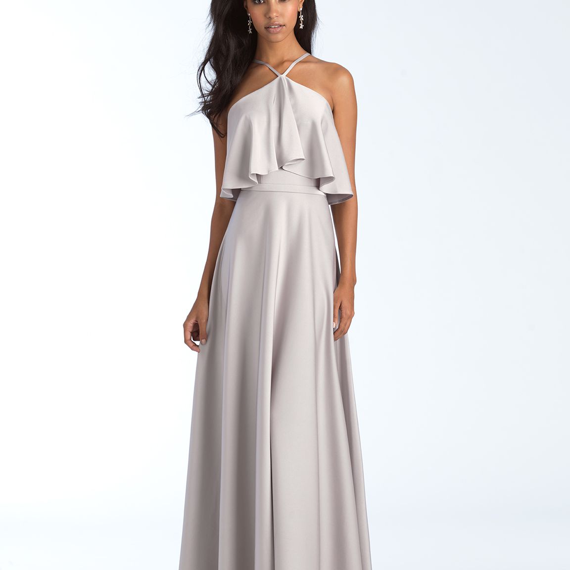 荷叶边礼服灰色