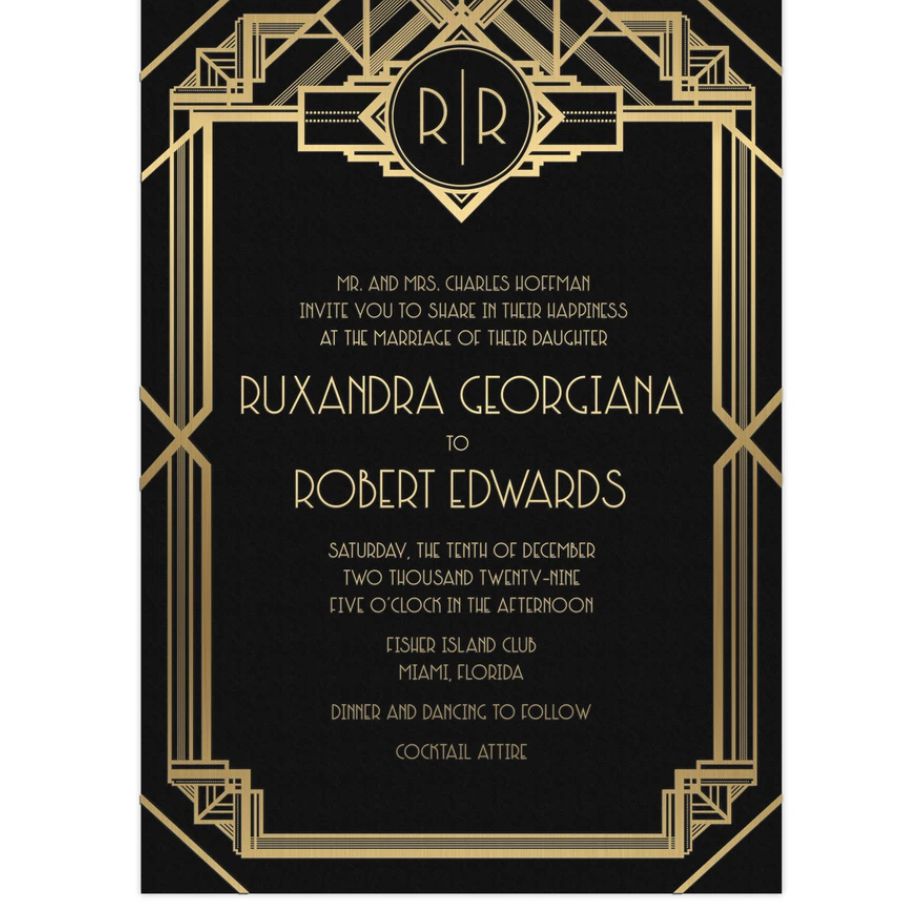 盖茨比主题婚礼请柬