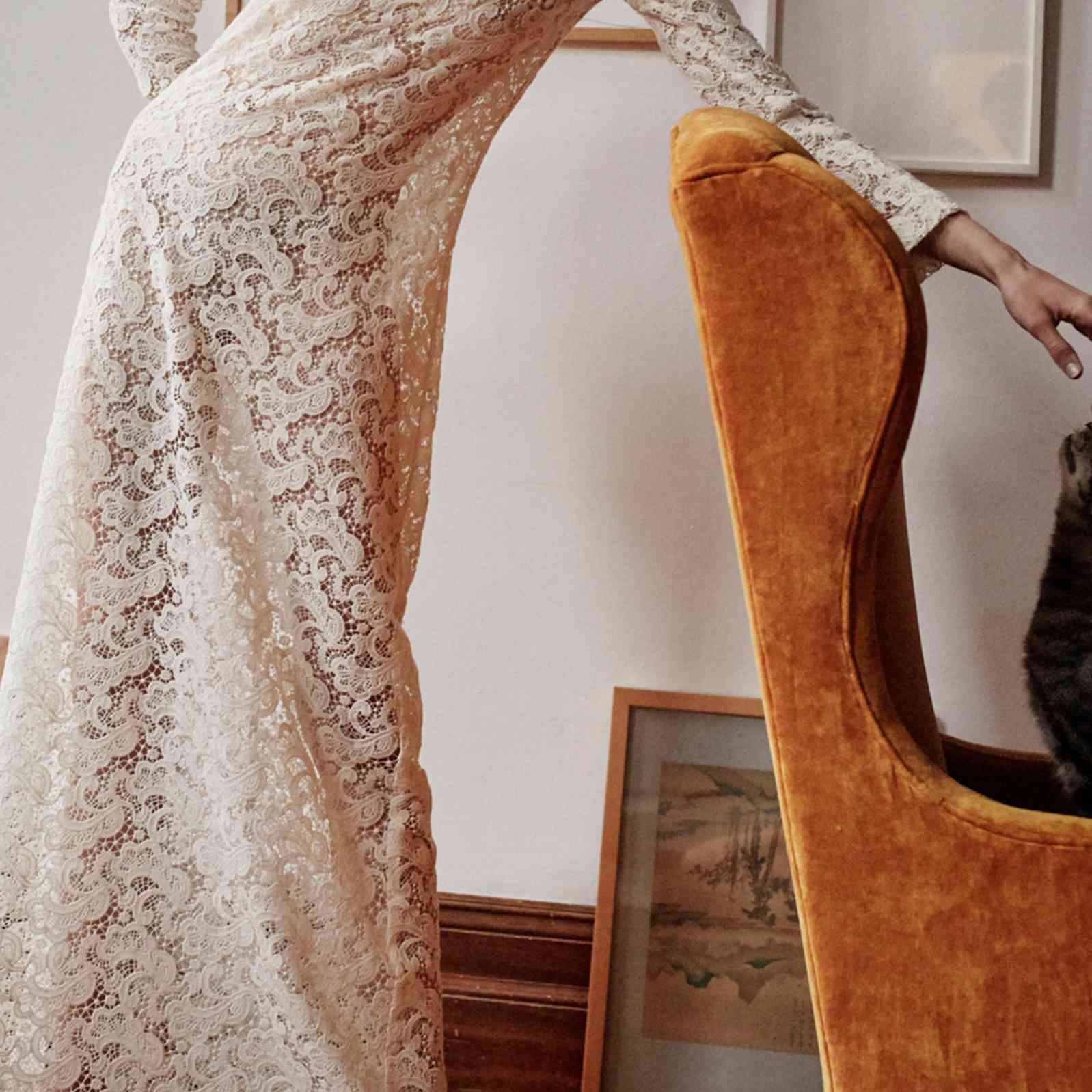 Lein Studio长袖羊毛蕾丝礼服3500美元