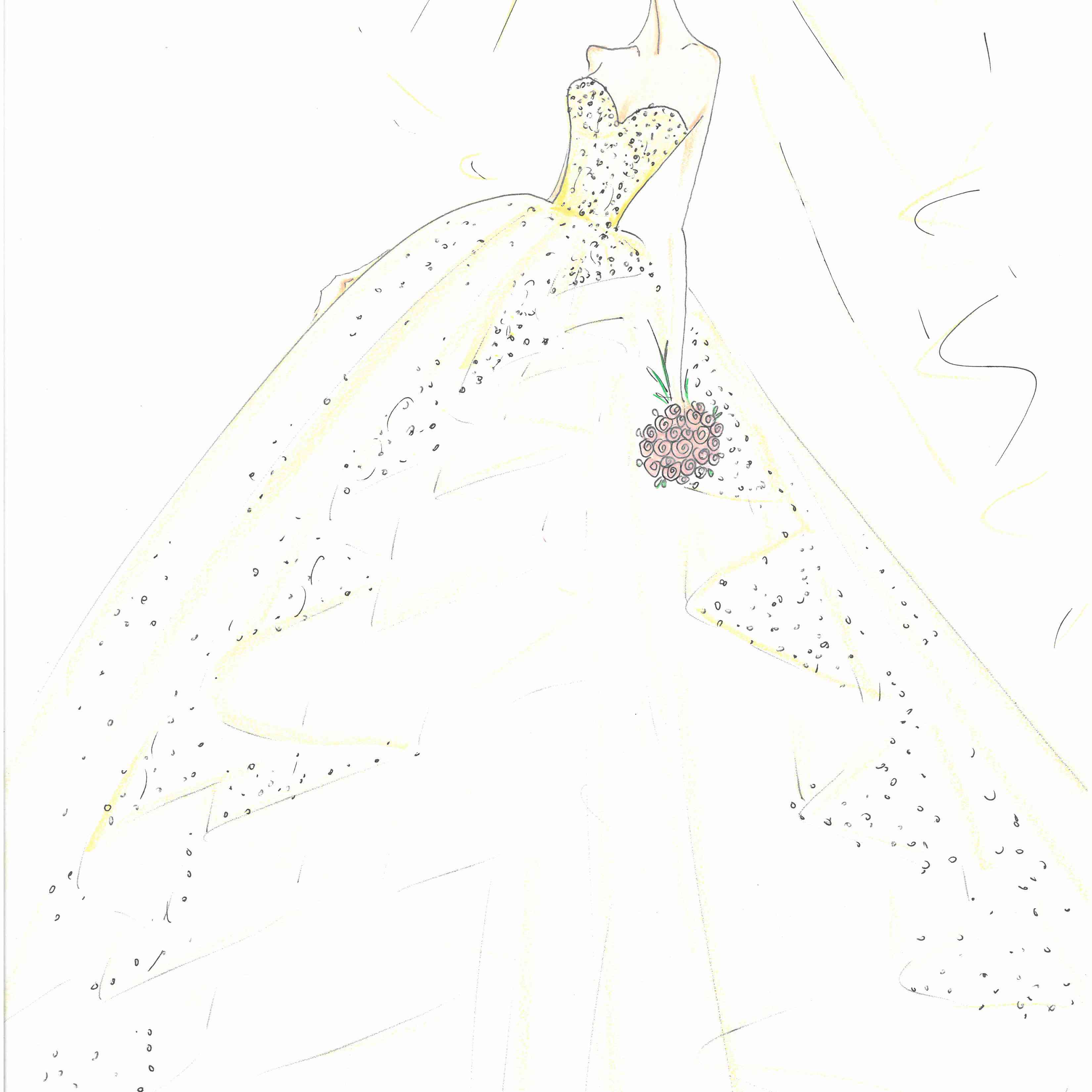 拉萨罗新娘时装周下降2020素描