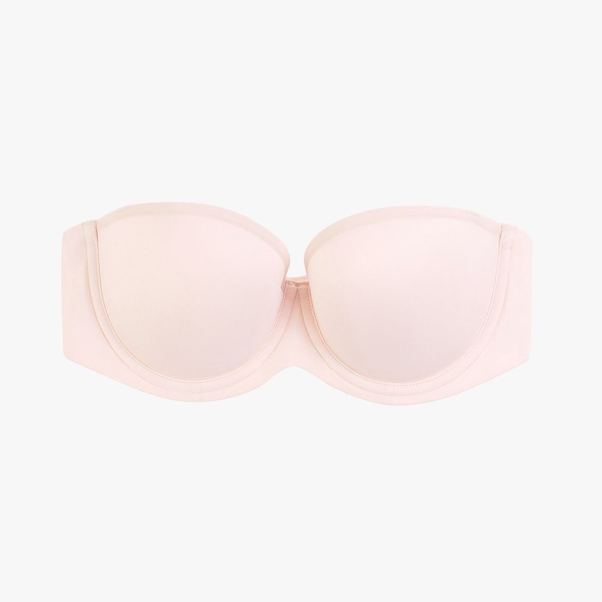 无肩带粉红色的胸罩