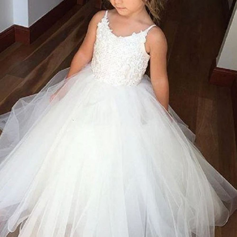 蕾丝花女孩礼服