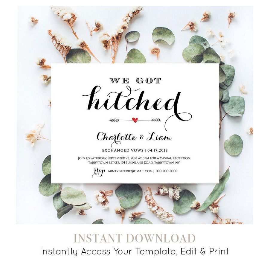 明蒂Paperie私奔公告模板