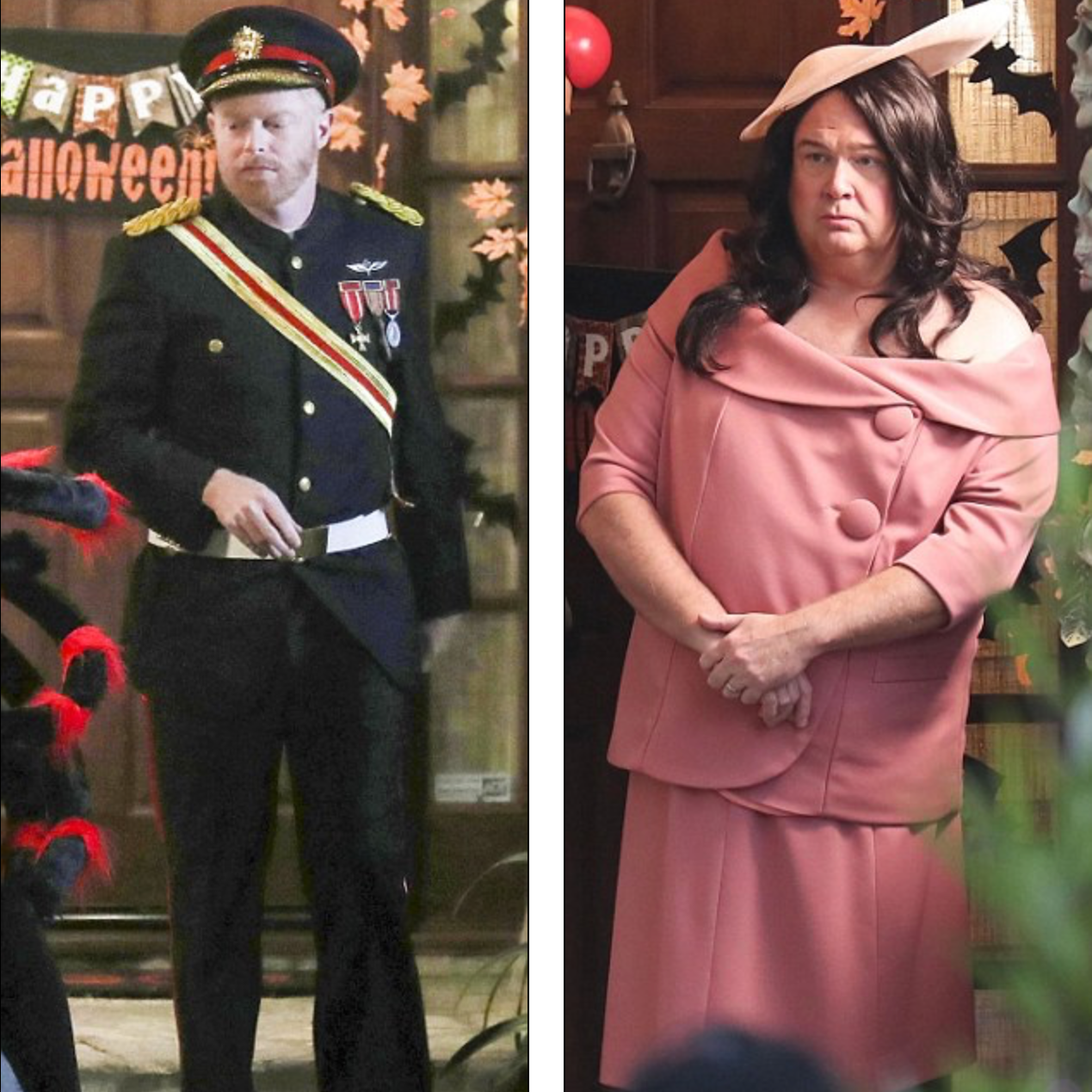 米奇和凸轮从现代家庭打扮成英国皇家苏塞克斯家庭