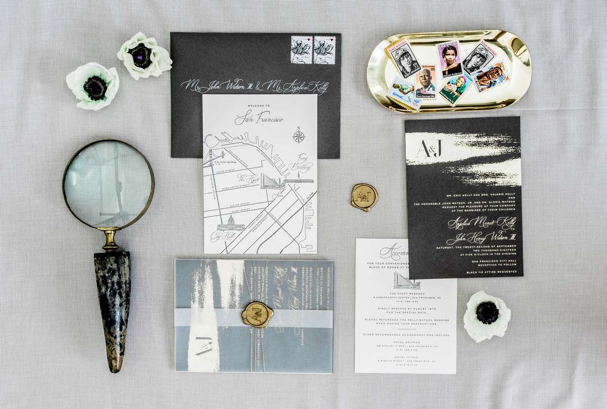 黑白婚礼请柬套装