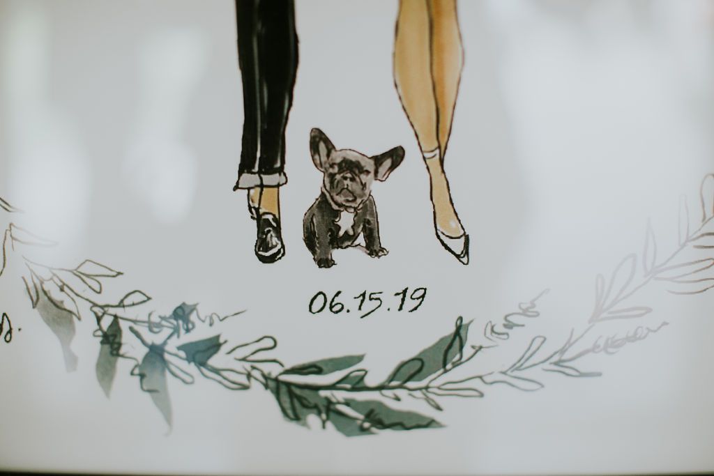 小狗插图的袋子细节