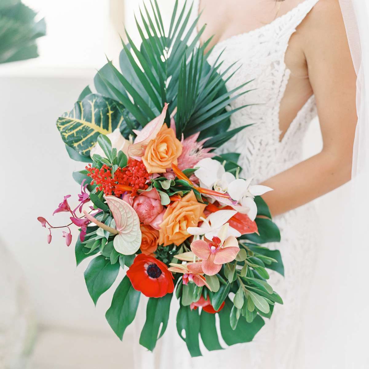 热带的婚礼花束