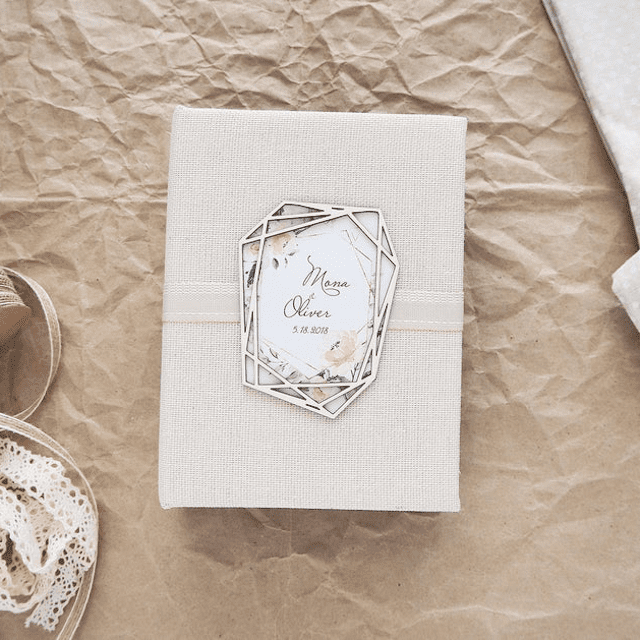 亚麻麻布婚礼相册