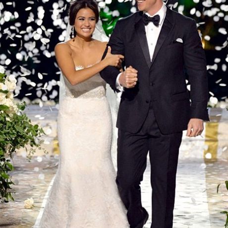 Catherine Giudici与单身汉Sean Lowe于2014年在Monique Lhuillier结婚