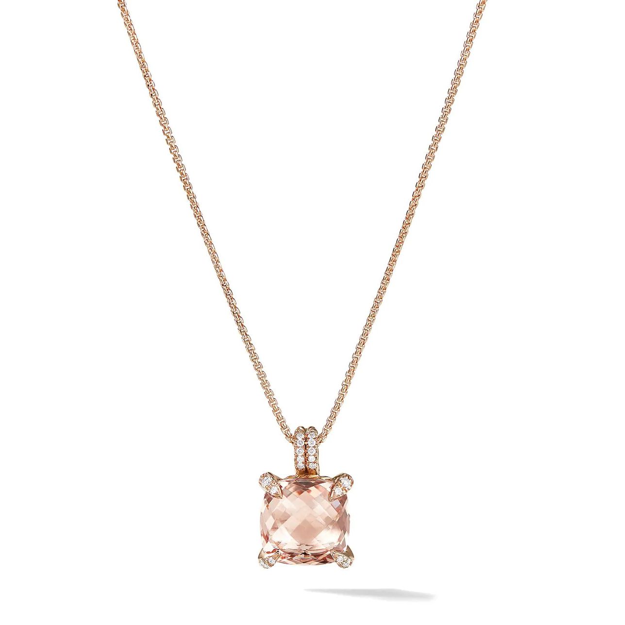 18kt玫瑰金钻石项链