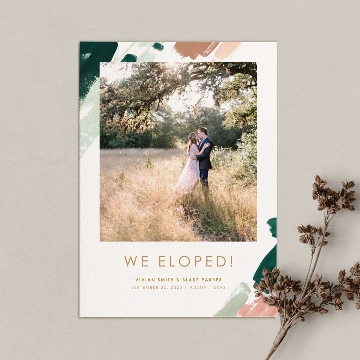 美好的一天按绘画性的婚礼通知卡