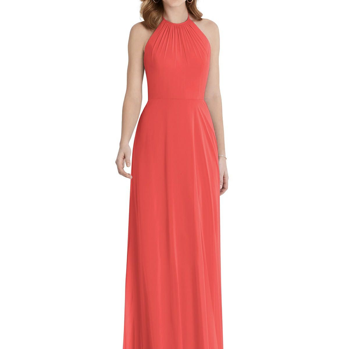 沃特回接马克西在珊瑚伴娘礼服