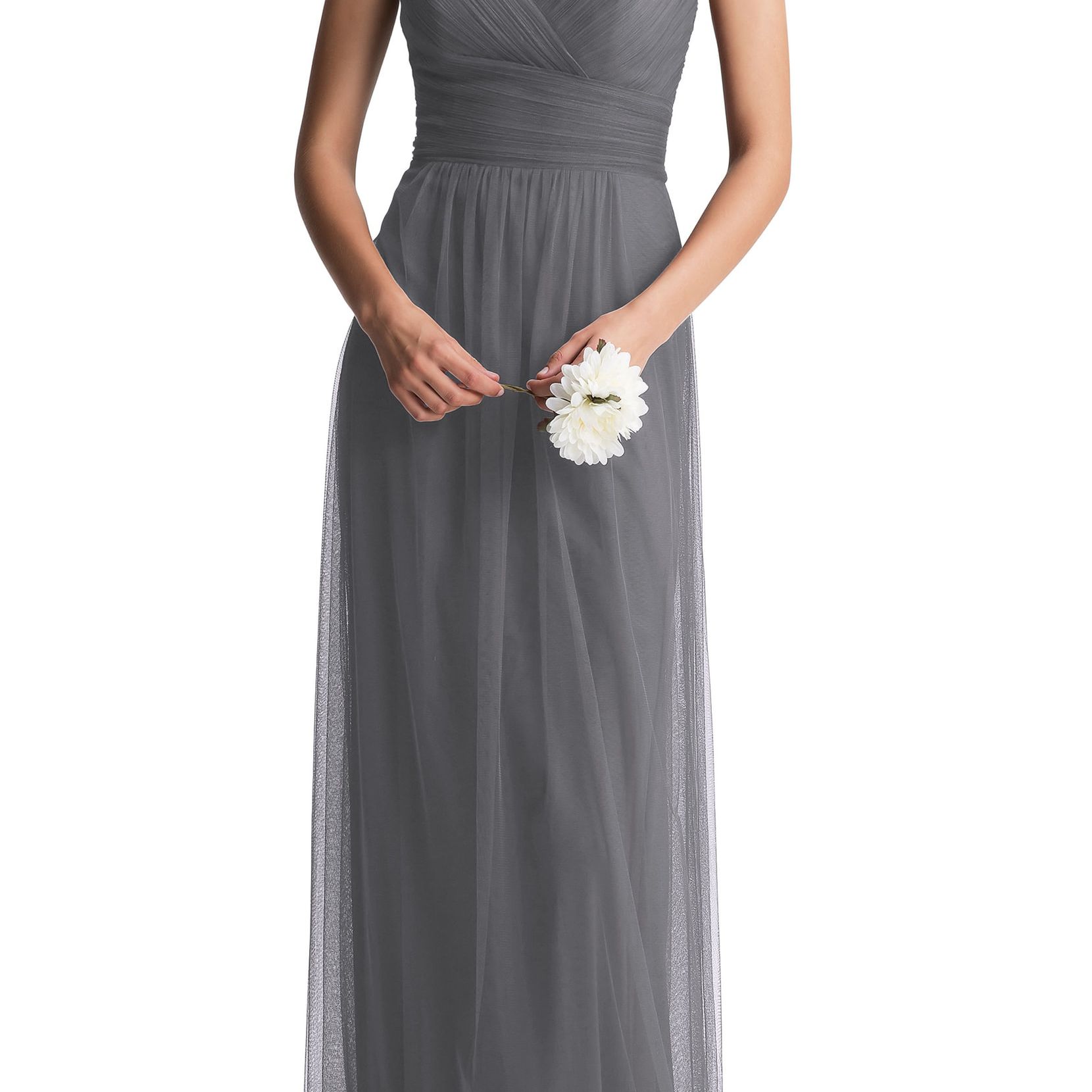 灰色露背礼服