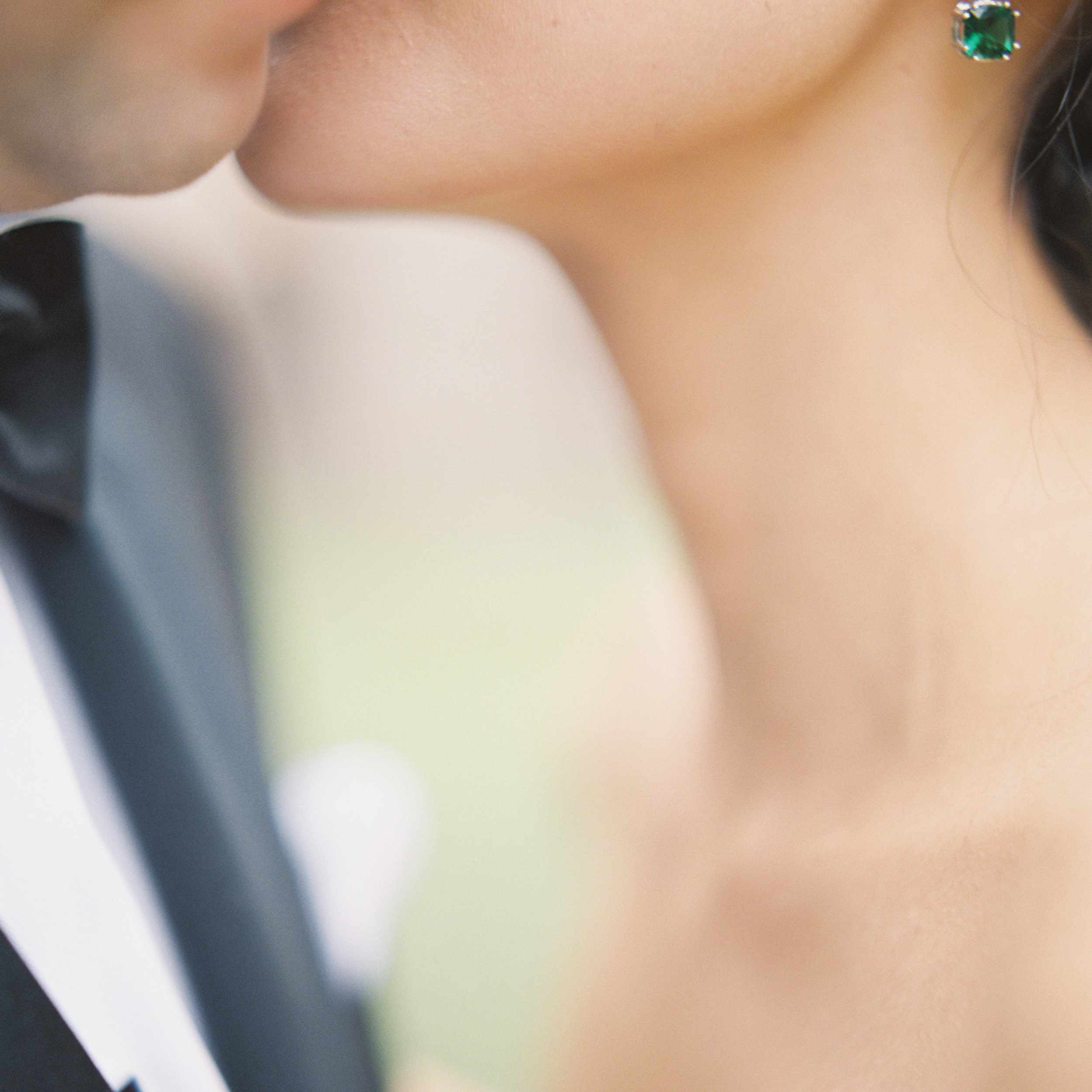 经典LA巴迪亚意大利的婚礼，新娘的翡翠耳环