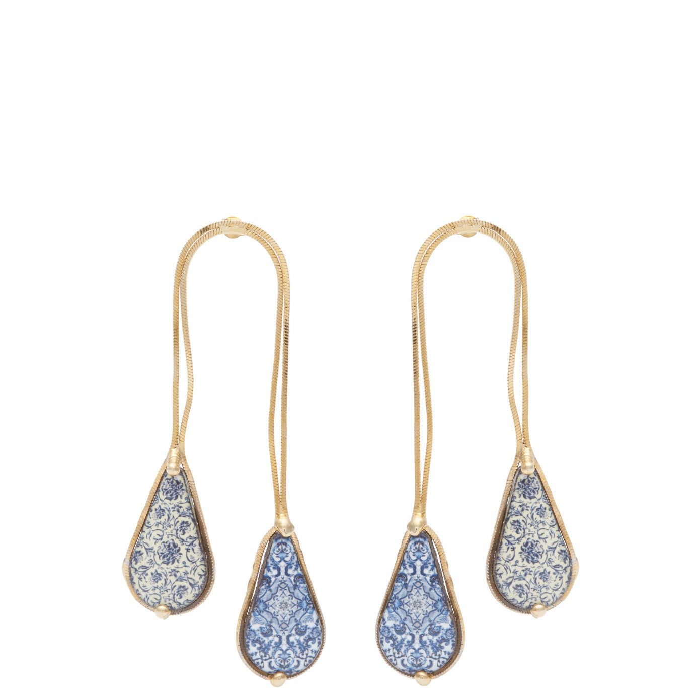 西西里双降陶瓷石耳环