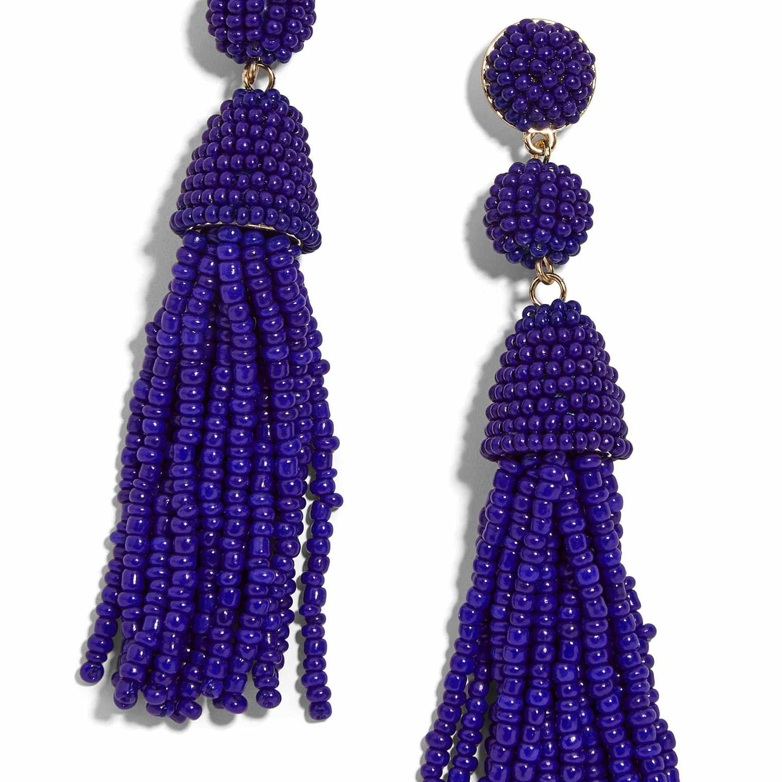 刨冰串珠流苏耳环