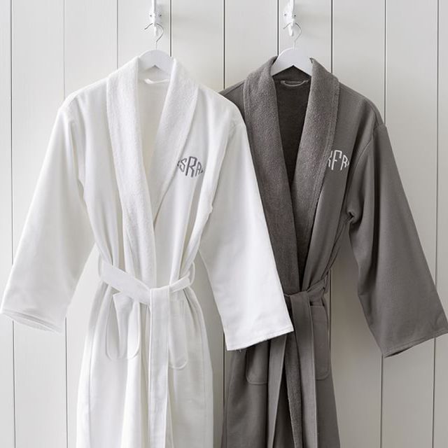 有花押图案的有机温泉浴袍