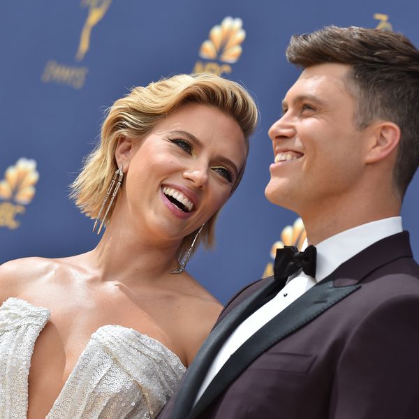 Colin Jost and Scarlett Johansson