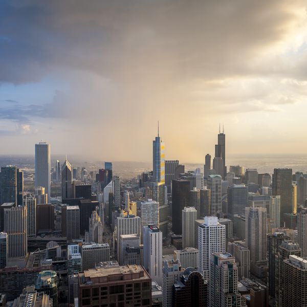 从360芝加哥观景台芝加哥的天际线美景，约翰汉考克大厦