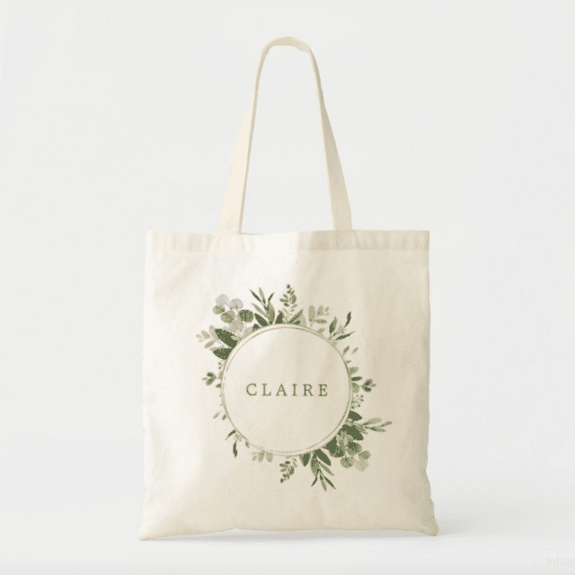 Botanical Gold Greenery Personalized Tote Bag