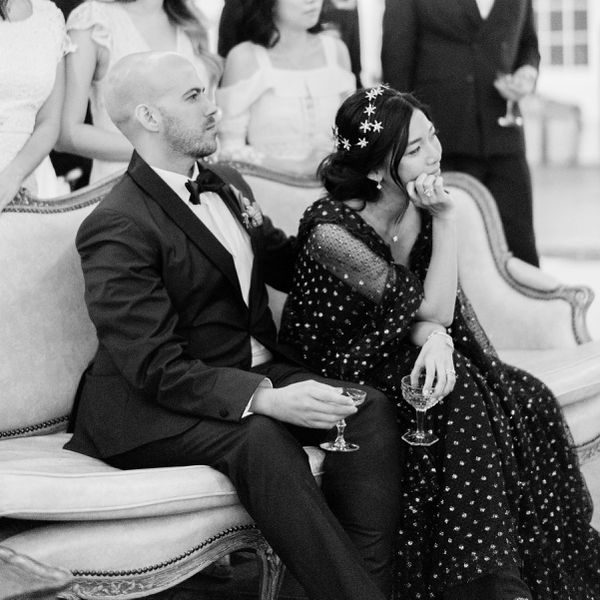 Bride in Lanvin Reception Dress