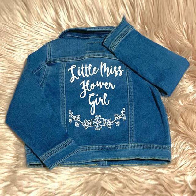 Etsy小花儿女孩牛仔夹克