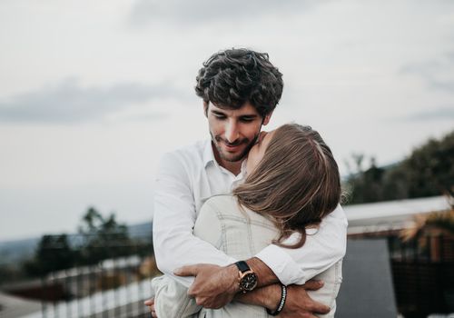 Couple hugging