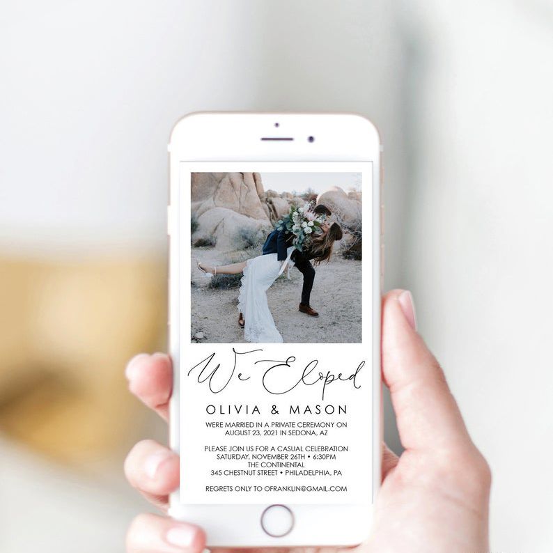 创意联盟设计可编辑的我们私奔数码公告