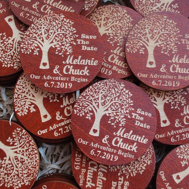 礼物911木头保存日期磁铁