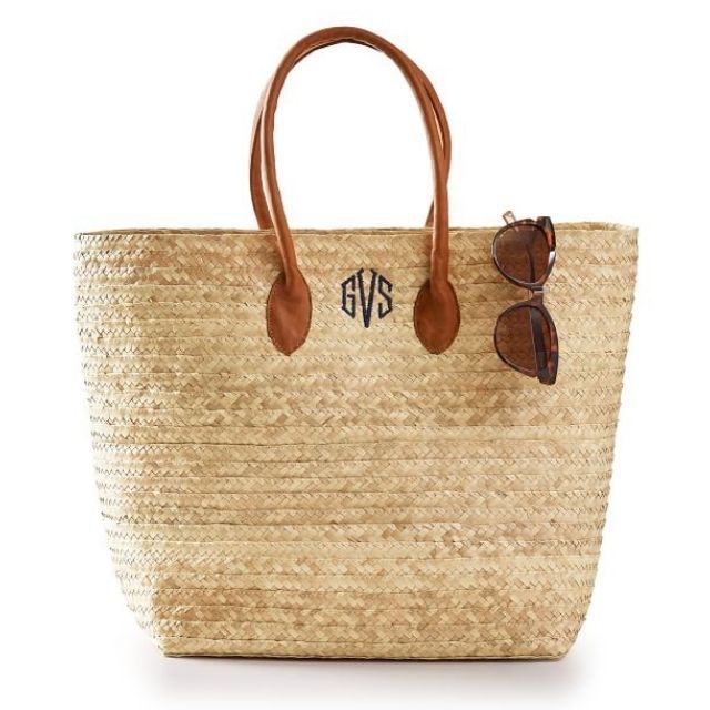 马克&格雷厄姆交织字母棕榈叶手提袋