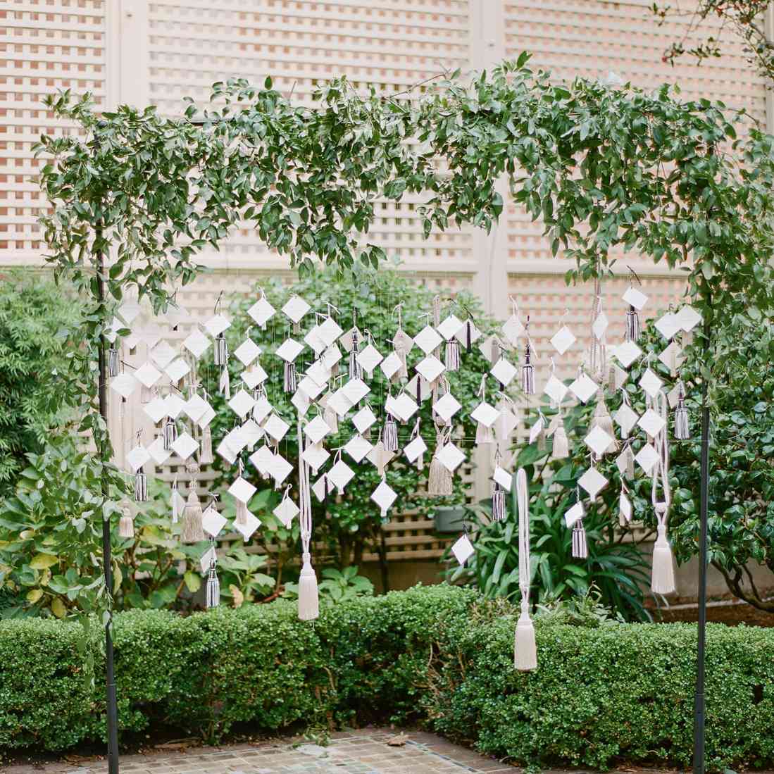 挂有流苏的护送卡显示器