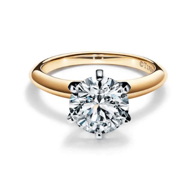 蒂芙尼公司的Tiffany®18k黄金设置订婚戒指188bet官网88bet官网