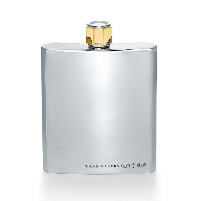 Tiffany & Co. Makers Flask in Sterling and Brass