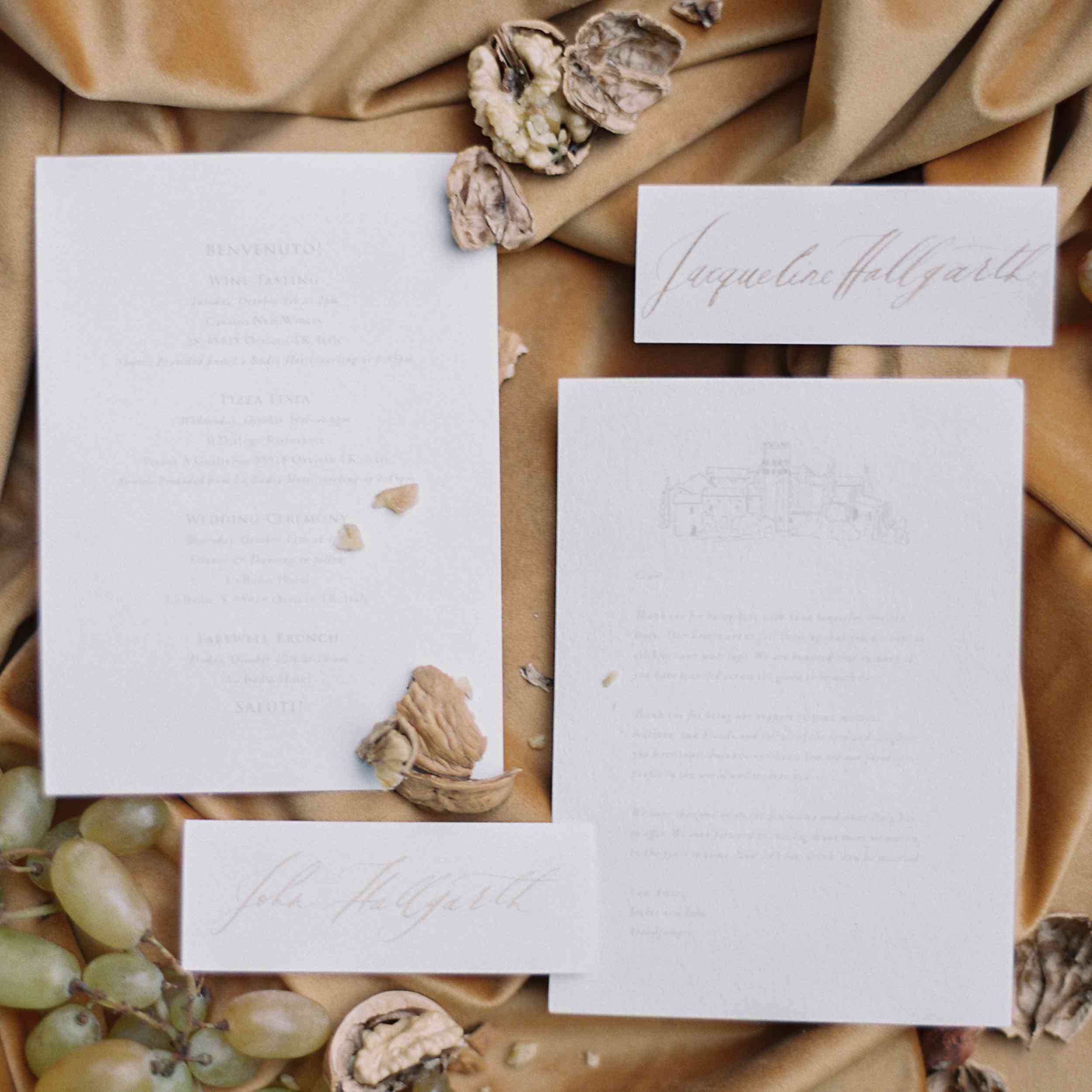 经典LA巴迪亚意大利的婚礼，邀请中性套装