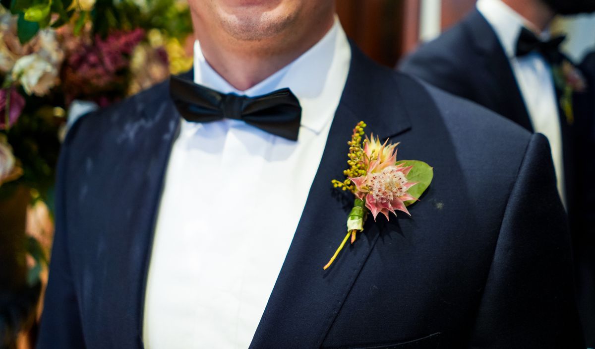 秋季婚礼bouniere.