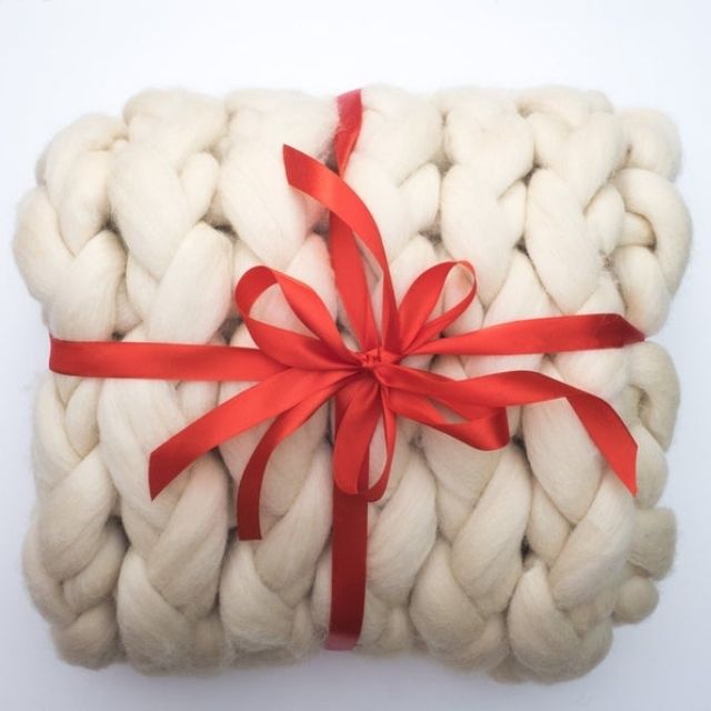 厚针织扔毯子从羊羊毛