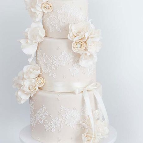 蕾丝婚纱蛋糕