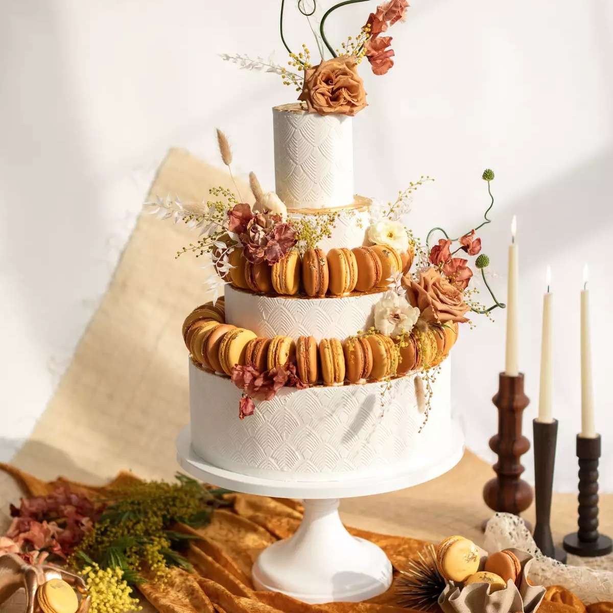 秋天玛卡龙婚礼蛋糕