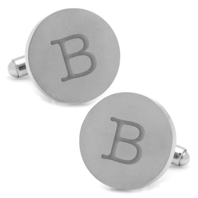 公牛和公牛圆钛雕刻袖扣