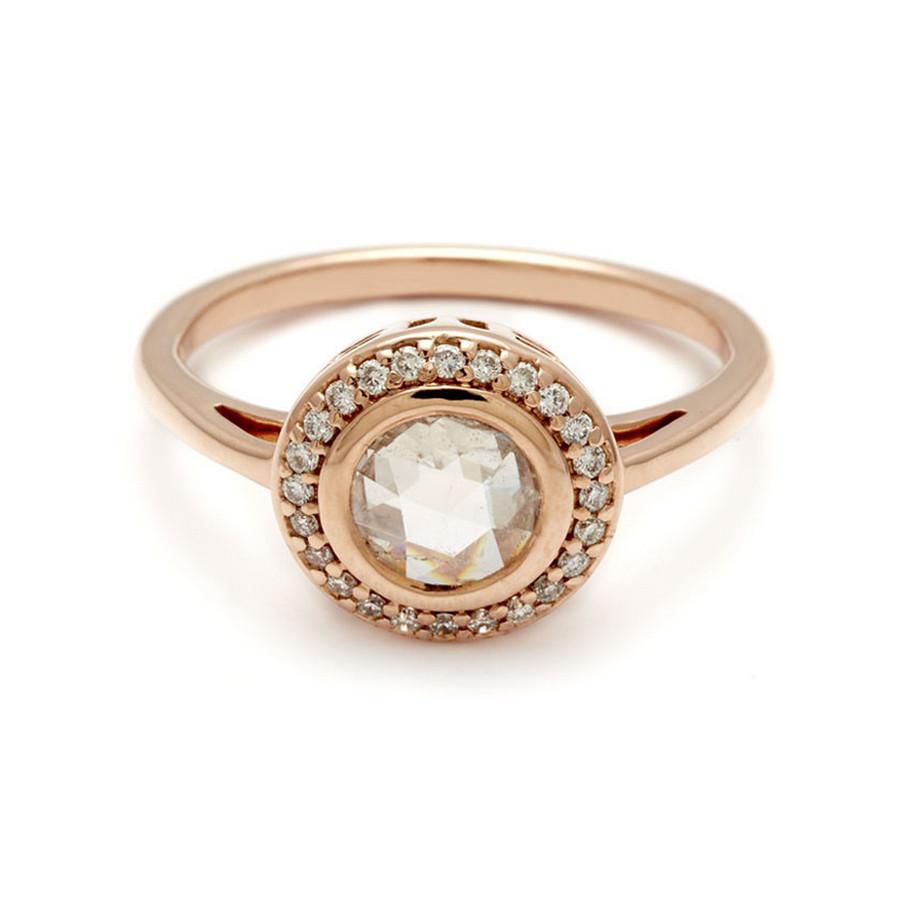 安娜·谢菲尔德表圈上镶有玫瑰花戒指