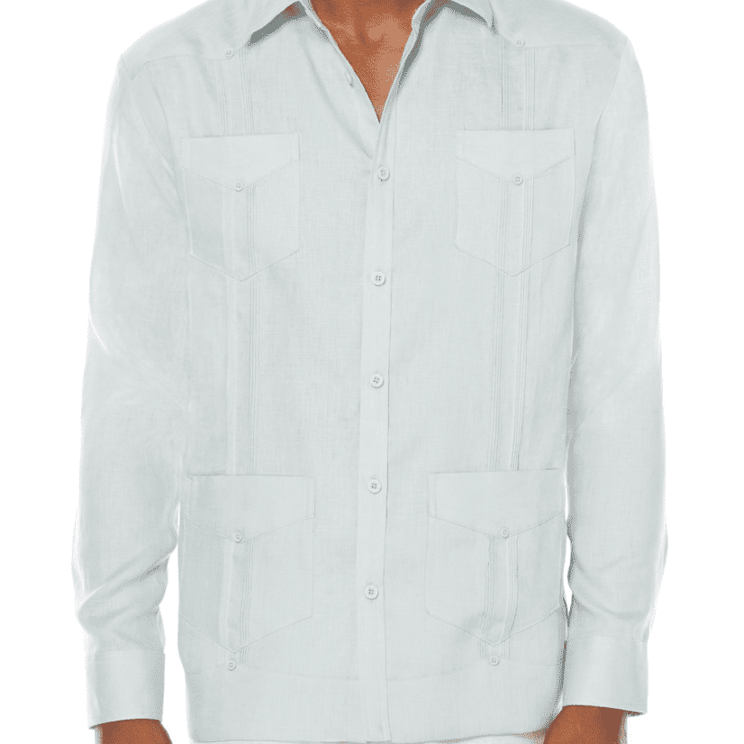 100%亚麻布长袖4口袋瓜亚贝拉