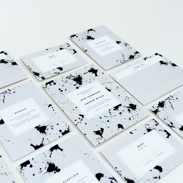 刷飞溅婚礼请柬套房