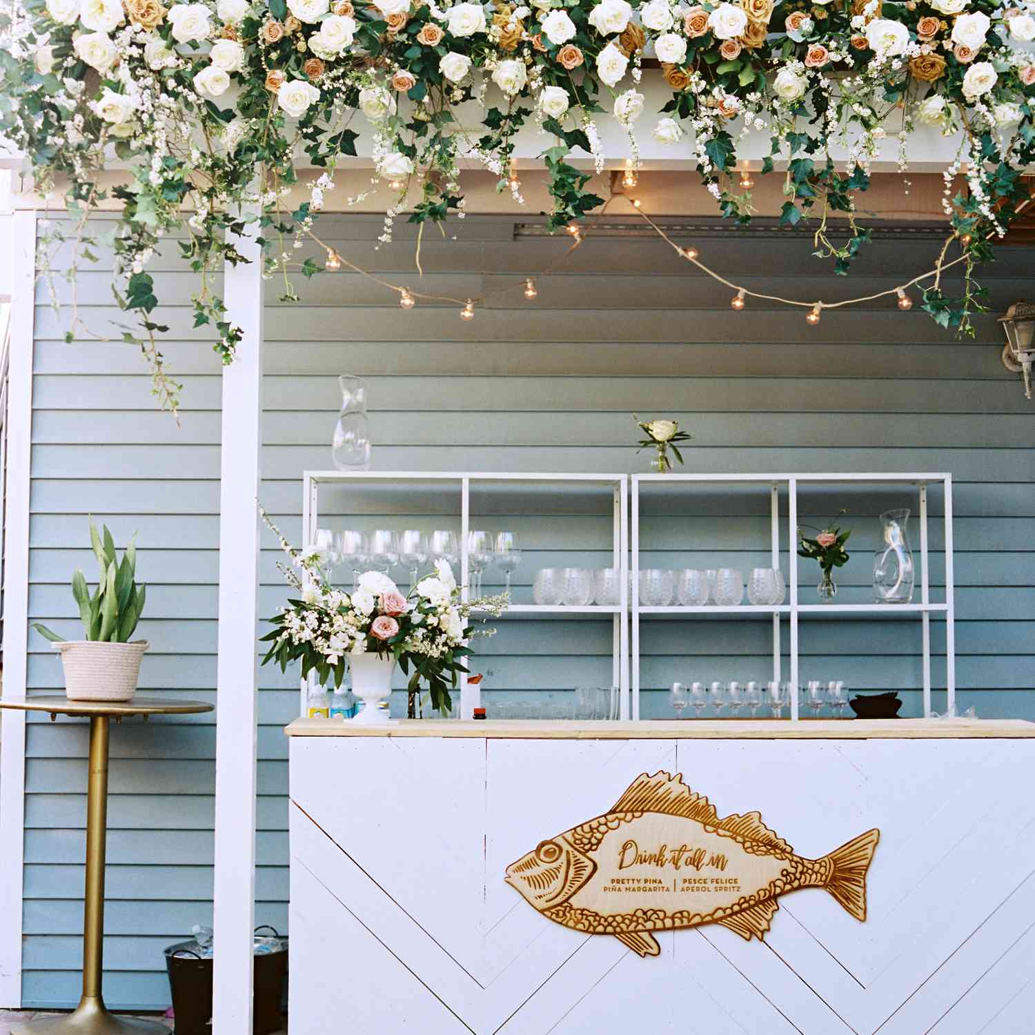 亲密的加利福尼亚婚礼，航海接待酒吧