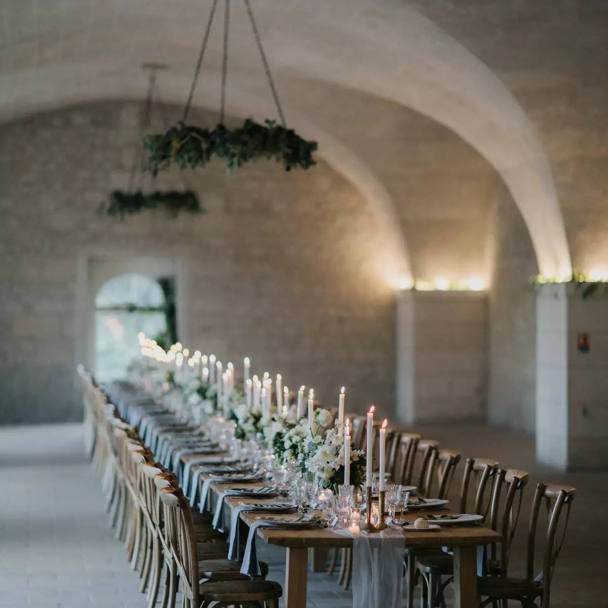 绿色植物和铁吊灯