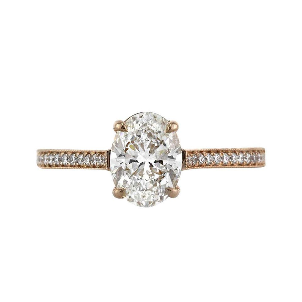 Mark Broumand 1.45克拉椭圆形切割钻石订婚戒指188bet官网88bet官网