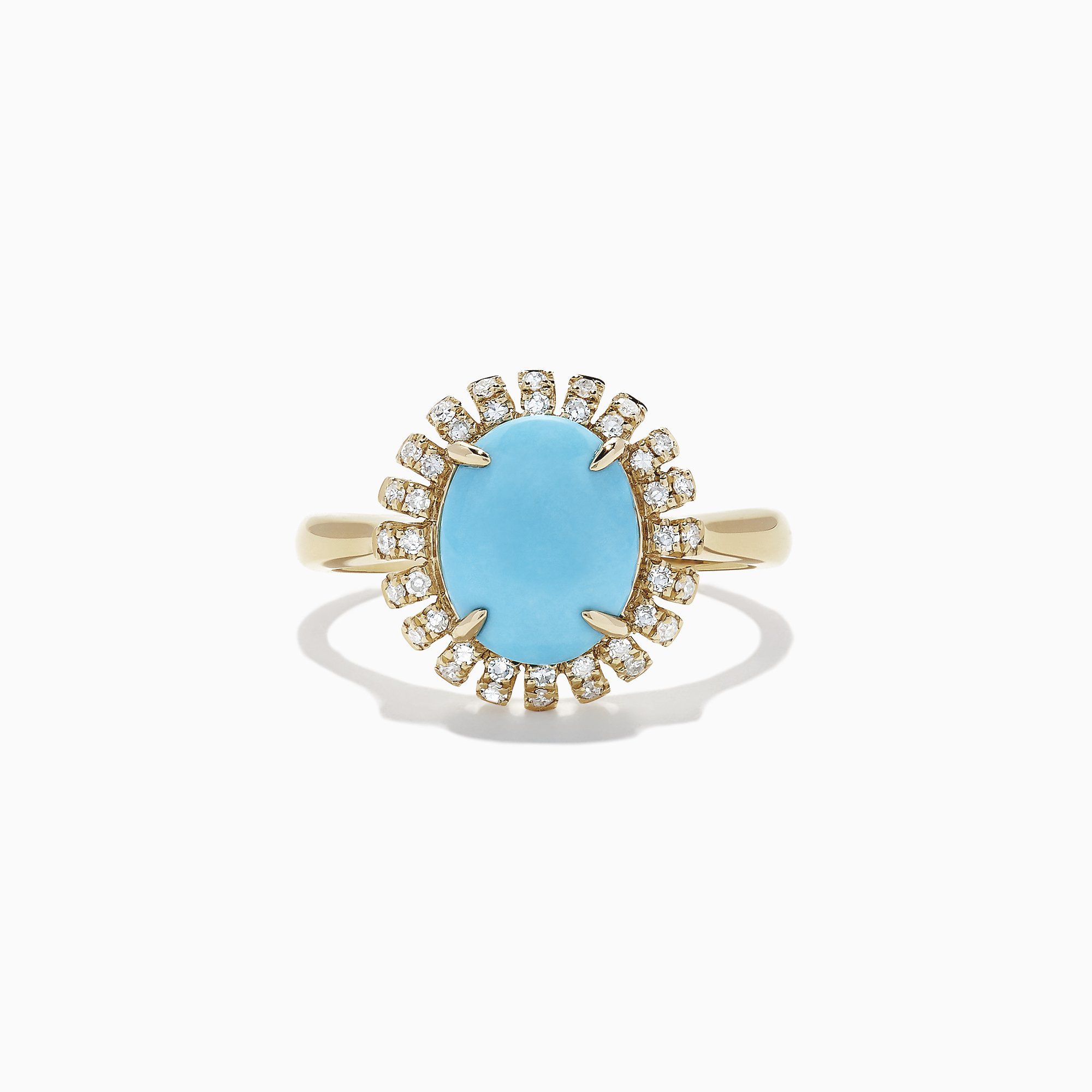 Effy 14K黄金Yellw绿松石钻石戒指