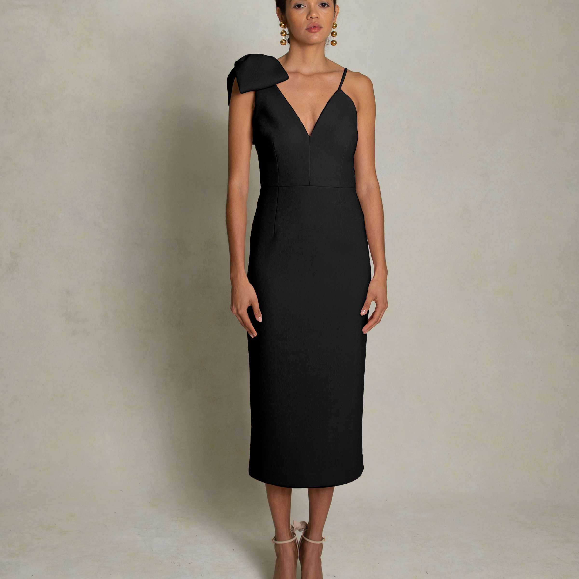 amore表带米迪连衣裙在海军